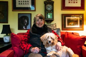 at_last_farm_dog_day_camp__nz-21-ann-dogs-office-c Ann and Everest in office